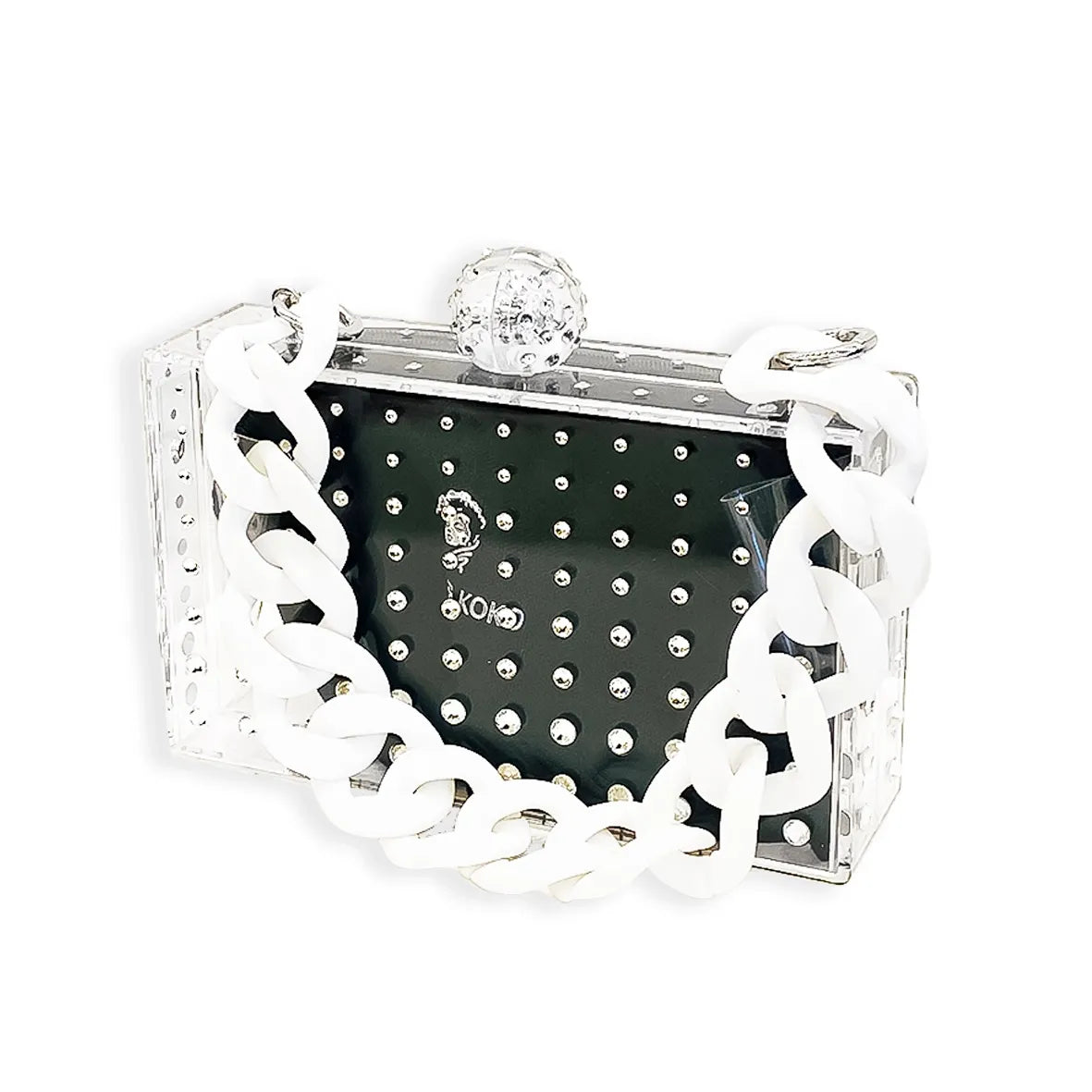 Diamante Clear Box Clutch Bag