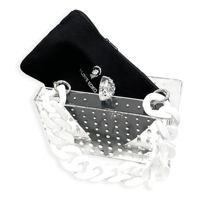 Diamante Clear Box Clutch Bag