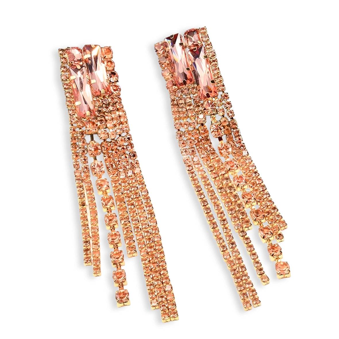 Resin Crystal Tassel Earrings