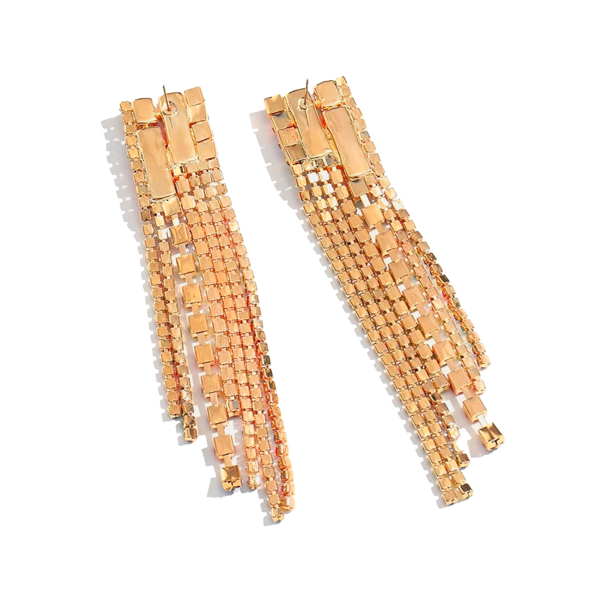 Resin Crystal Tassel Earrings