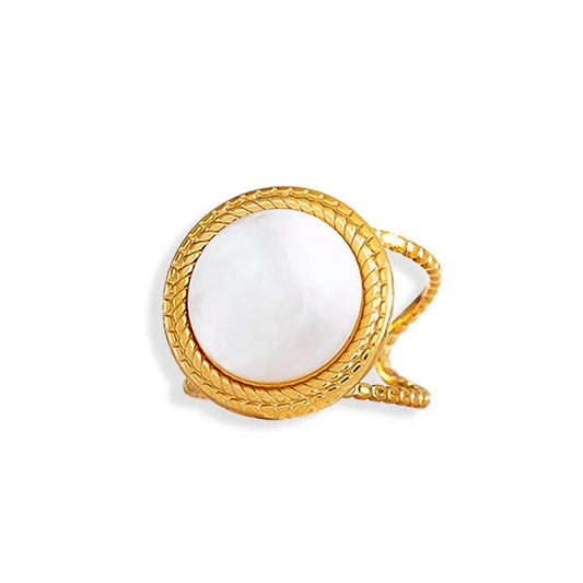 Mother Of Pearl, Framed Round Ring