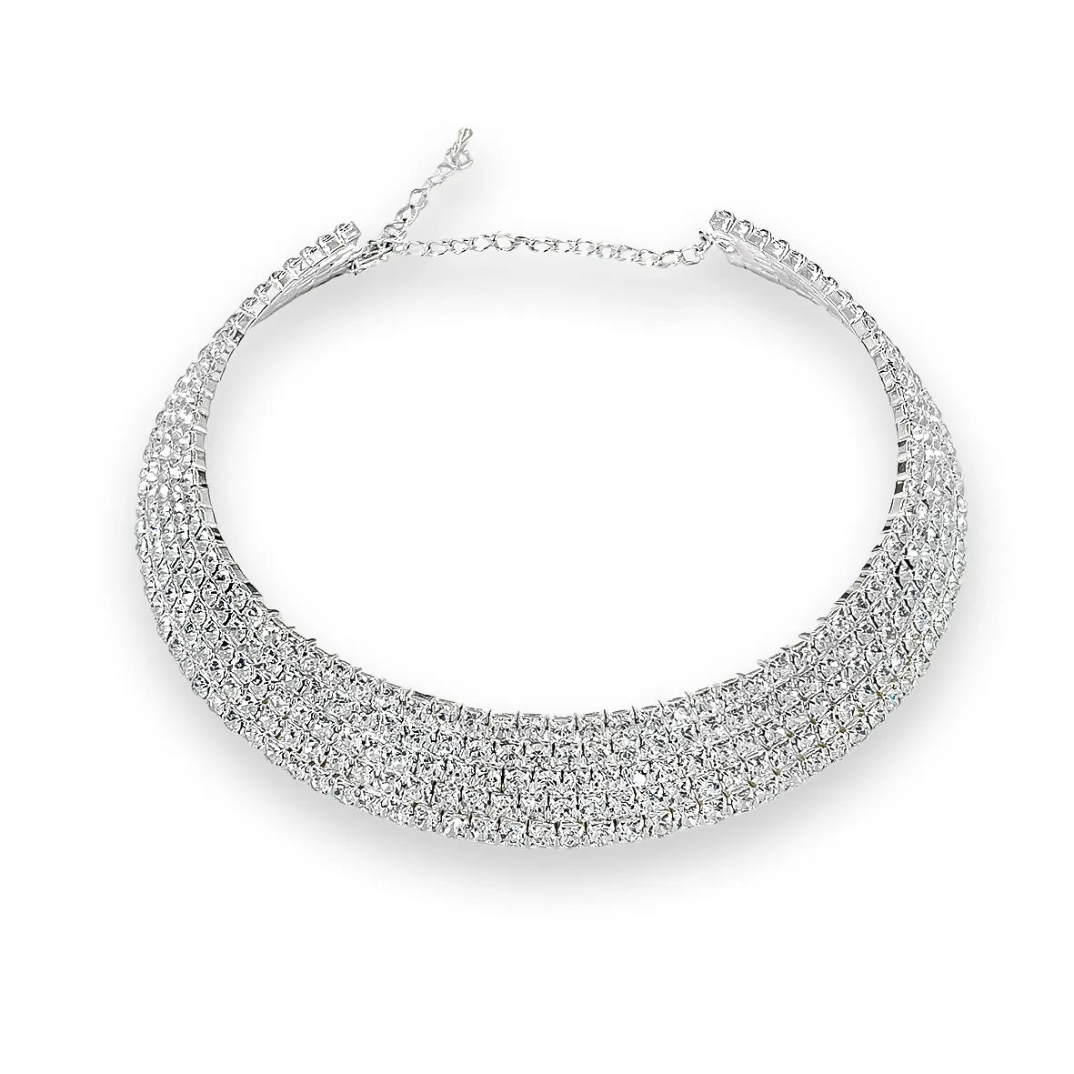 Silver-Plated Rhinestone Choker