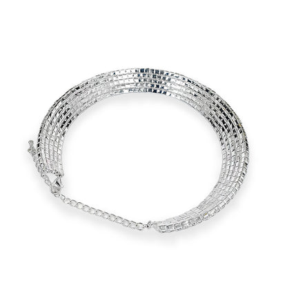 Silver-Plated Rhinestone Choker