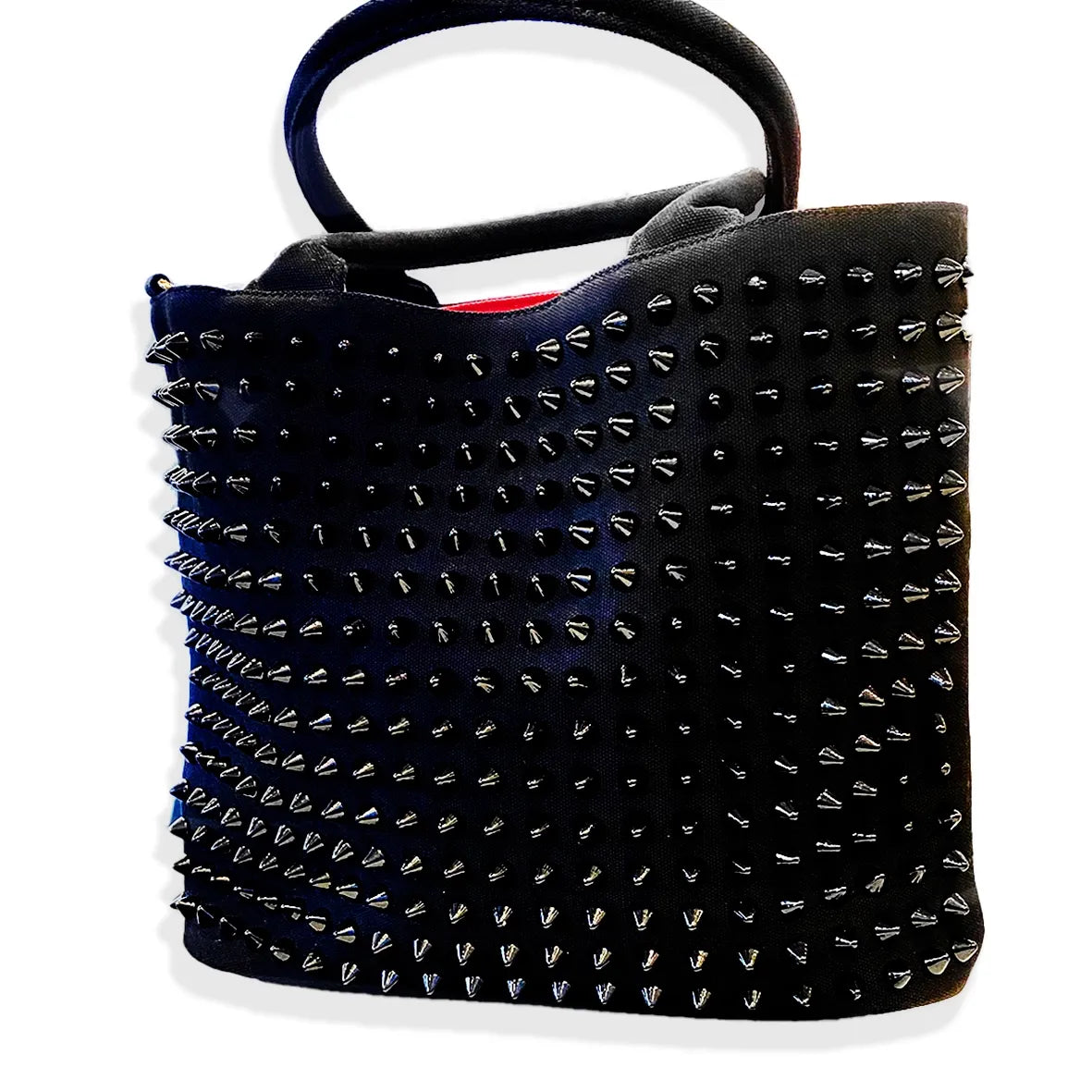 Black Denim Punk Luxe Studded Bag