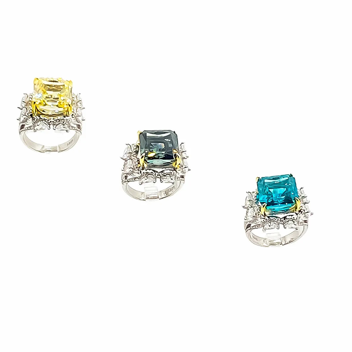 Square Shape, 5A Grade CZ Rings