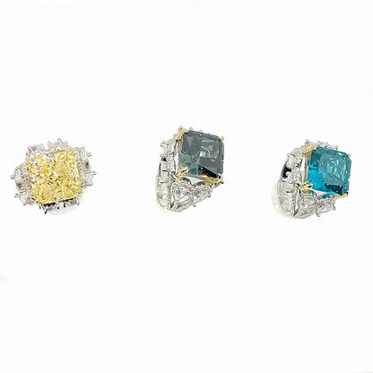 Square Shape, 5A Grade CZ Rings