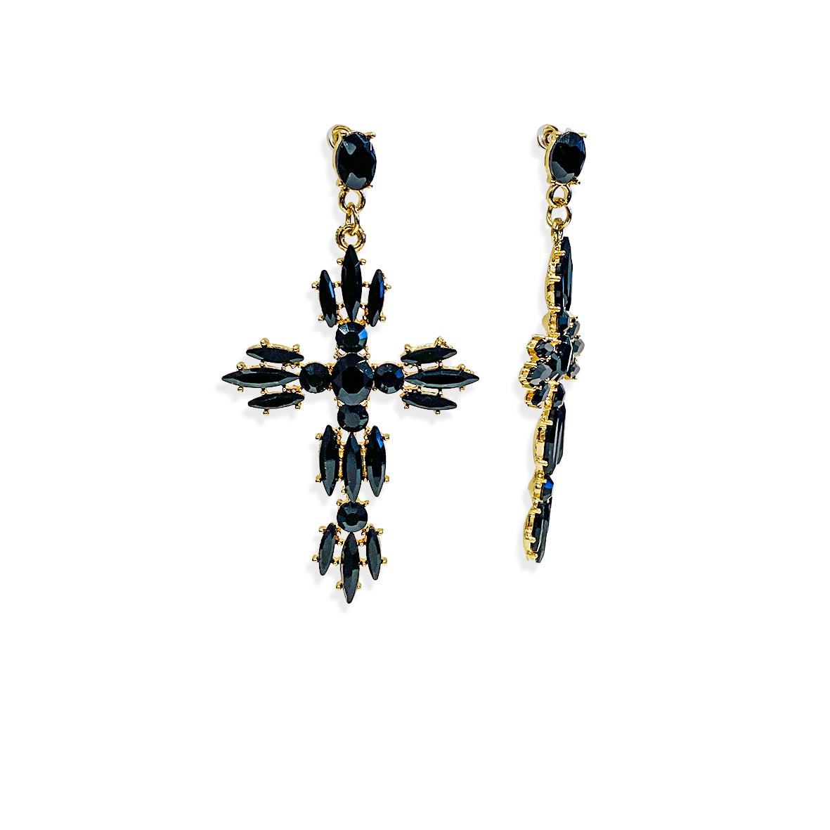 Rhinestone Cross Earrings