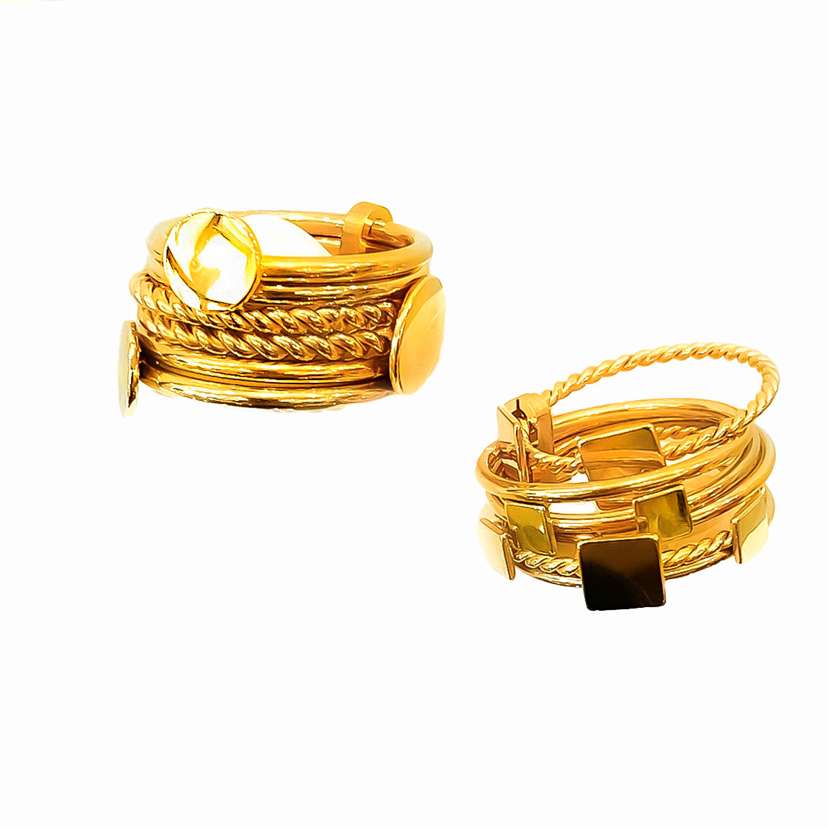 Square & Round Stack Rings