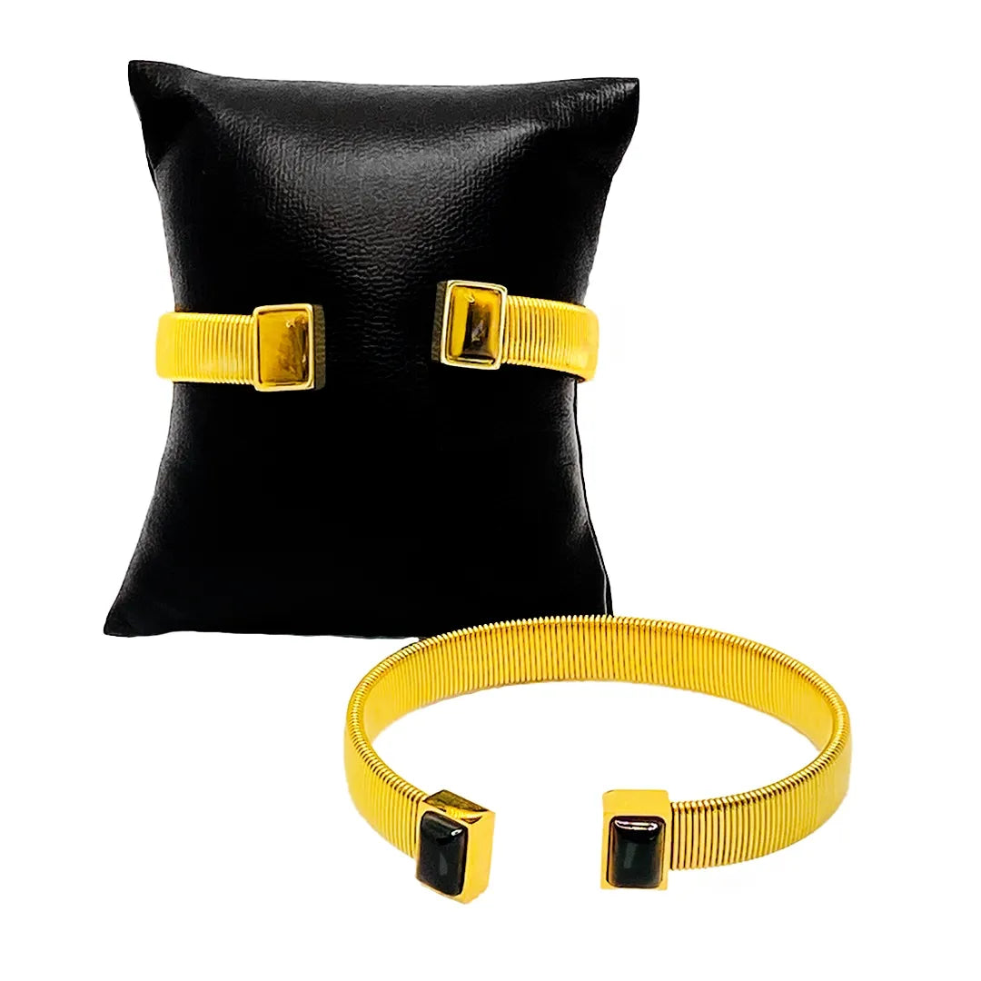 Cleopatra Open Cuff, Tiger Eye & Onyx