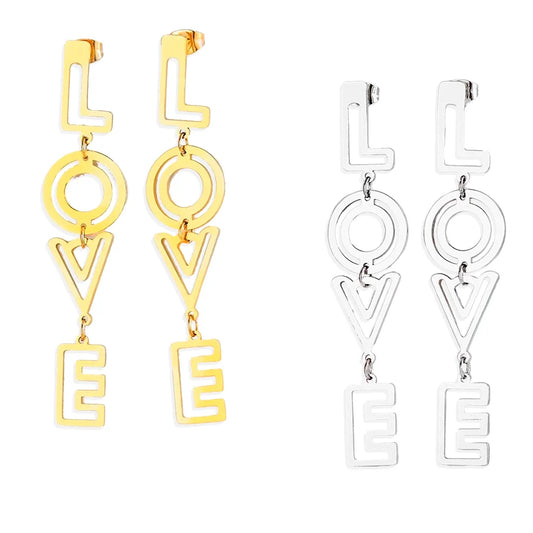 LOVE Letter Drop Earrings