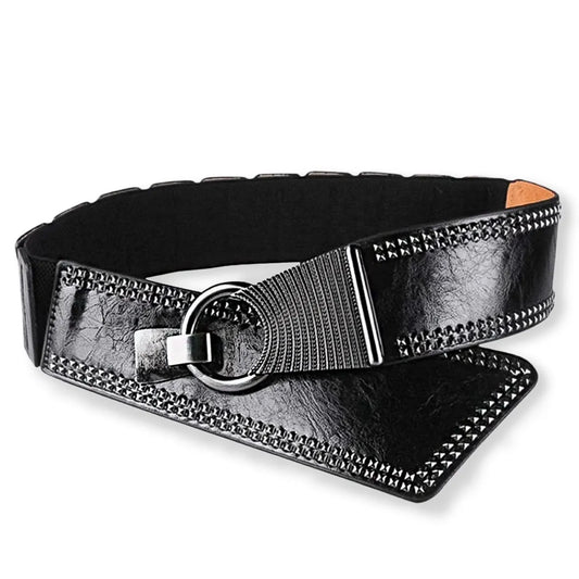 Punk Steel Studs & Clasp Stretch Belt