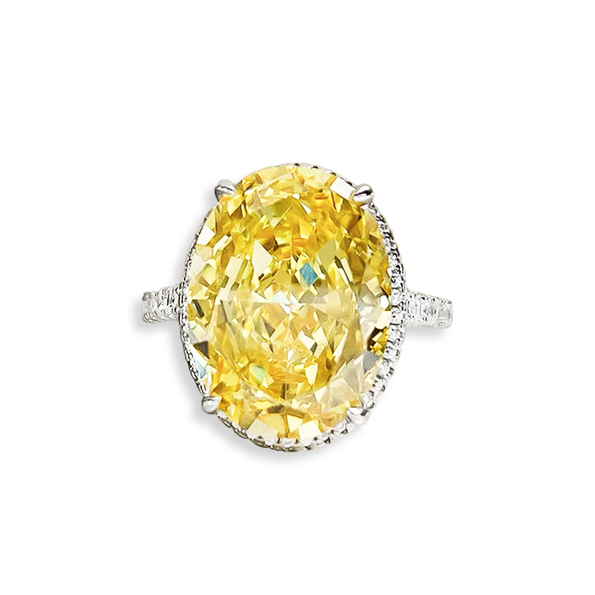 Egg Shape 5A Grade CZ Ring