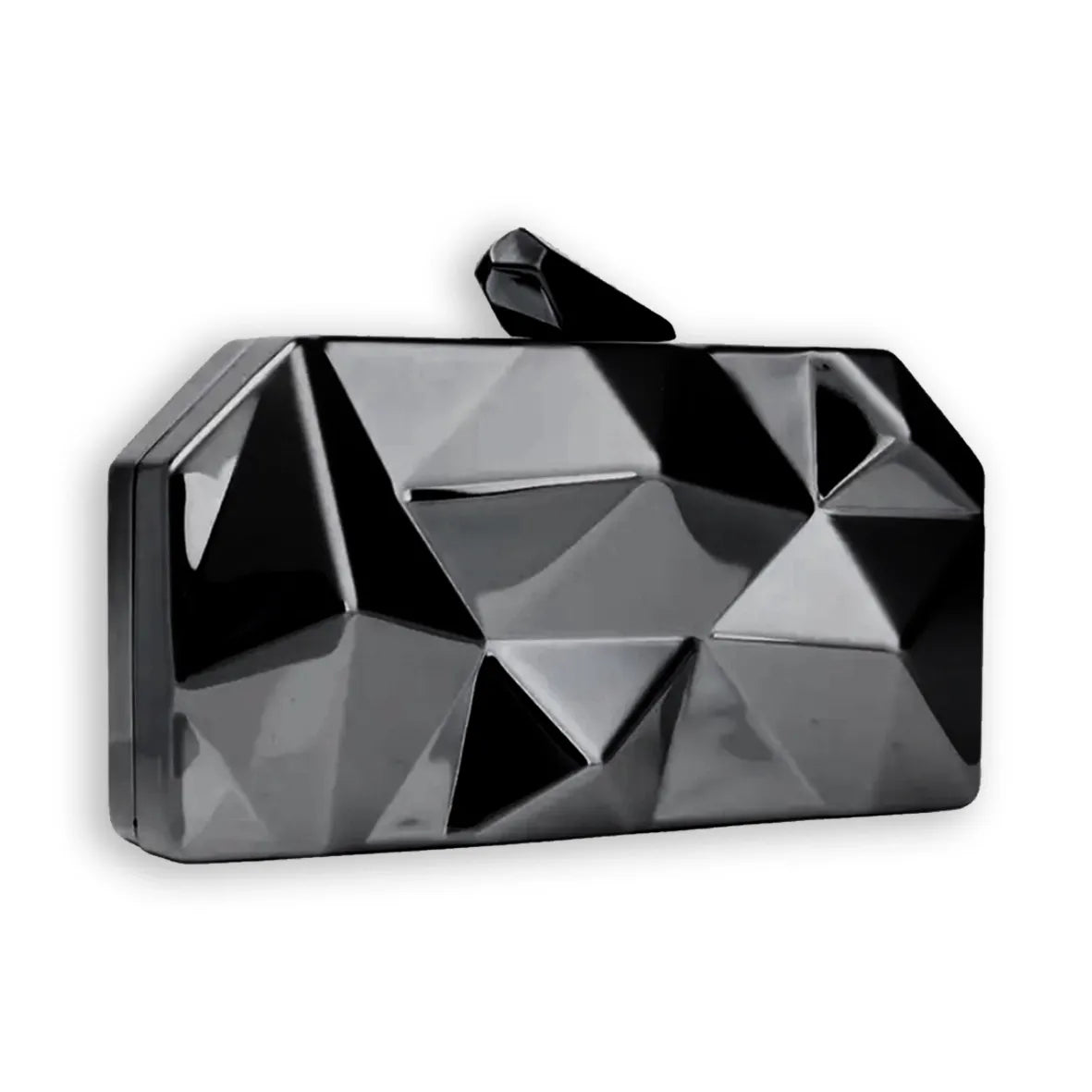 Geometric Metal Clutch, Gun Grey