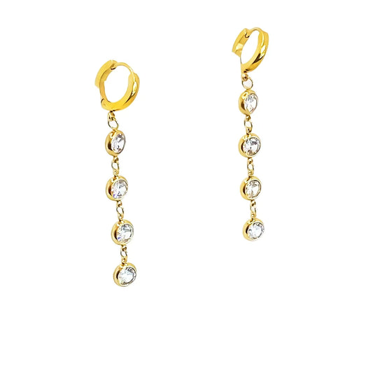 Clear Rhinestones Drop Earrings