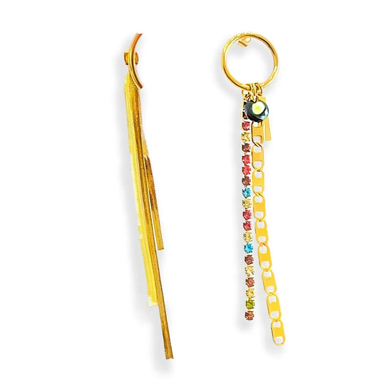 Sun and Moon Tassel Earrings