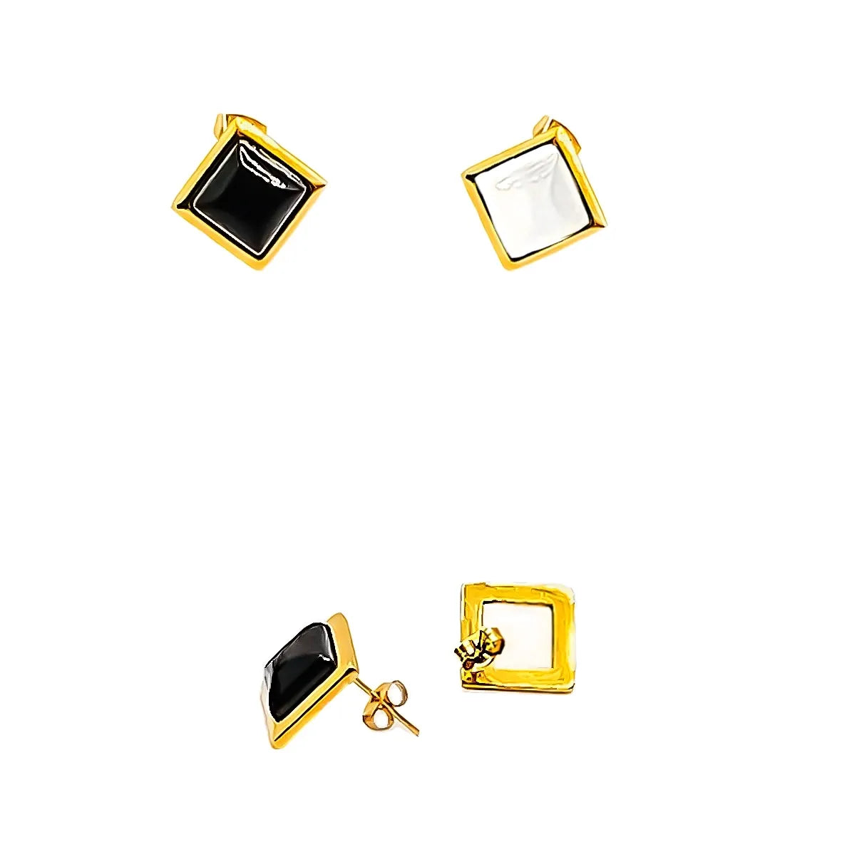 Square Pearl Texture Studs