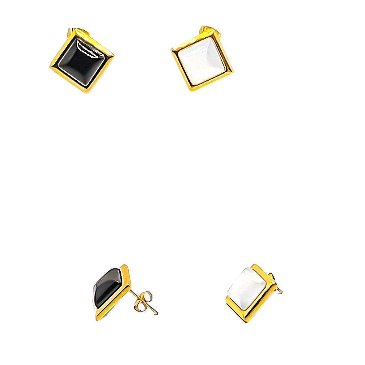 Square Pearl Texture Studs