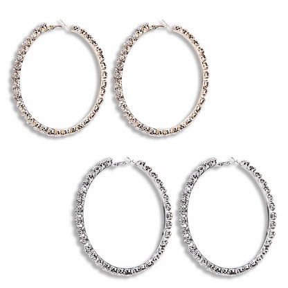 Rhinestone Hoop Earrings