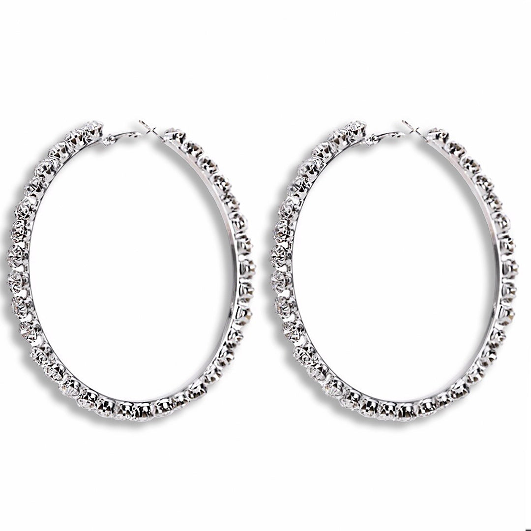 Rhinestone Hoop Earrings