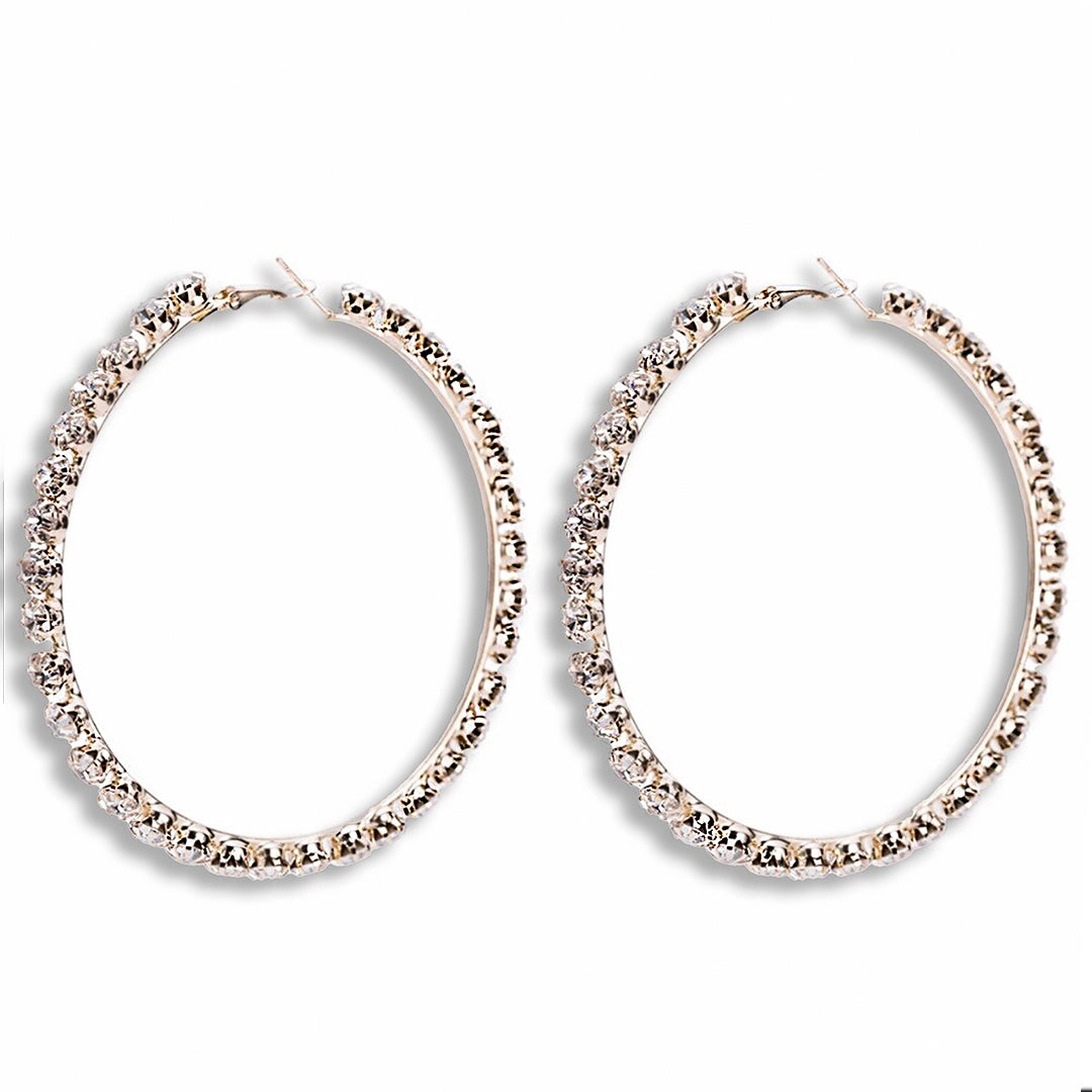 Rhinestone Hoop Earrings