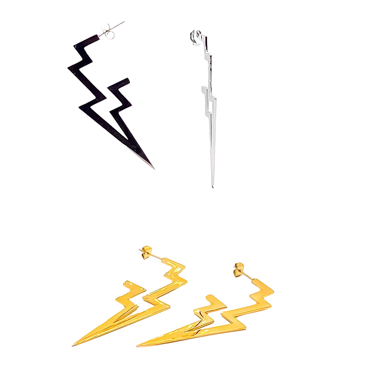 Lightning Bolt Stud Earrings