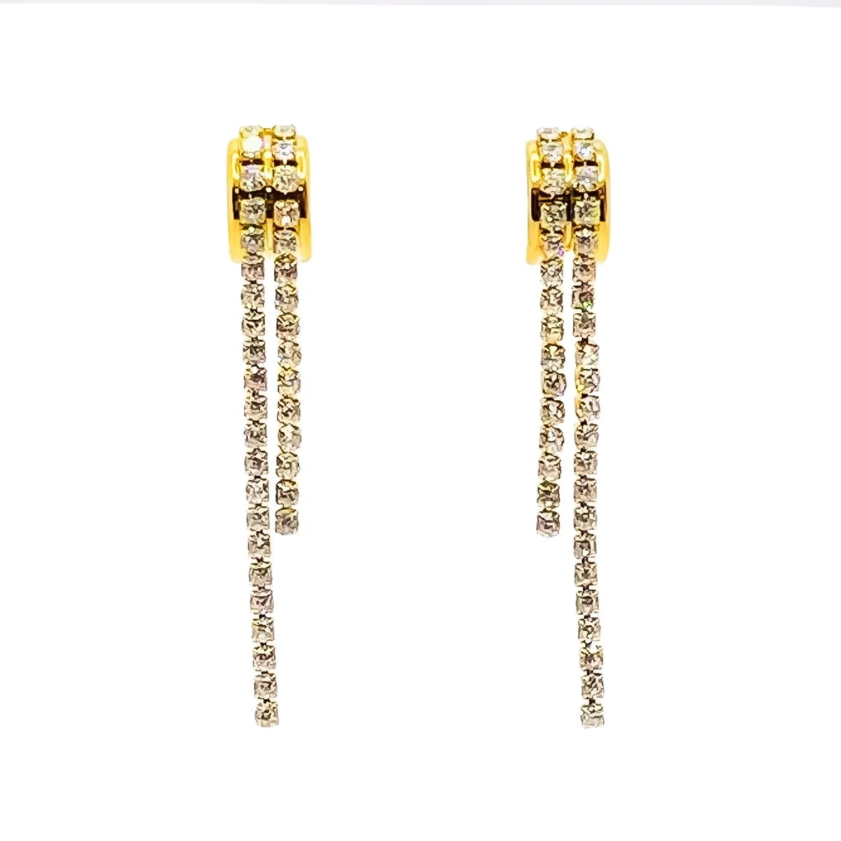 Two Tassel CZ Drop Studs