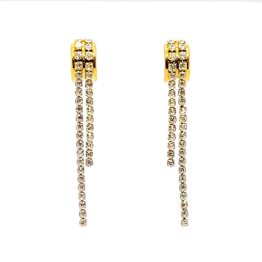 Two Tassel CZ Drop Studs