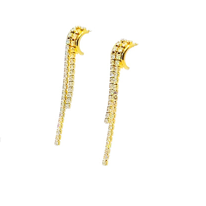 Two Tassel CZ Drop Studs