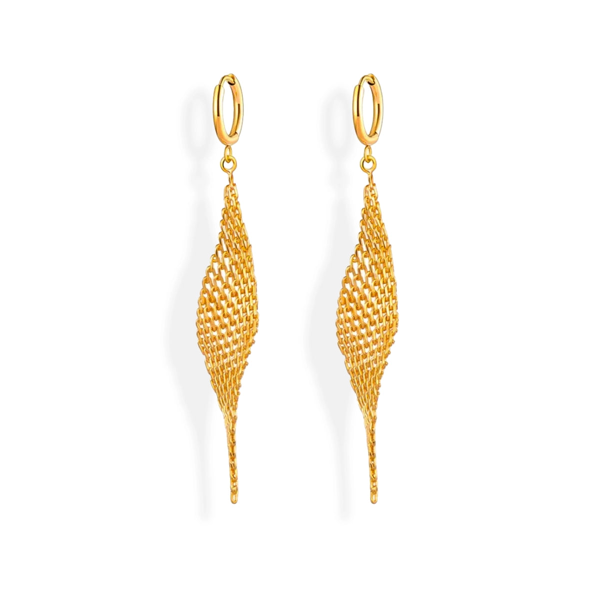 Gold Leaf Drop Earrings