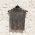 Rhinestone Sleeveless Vest - Black