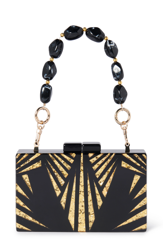 Koko Gold Vintage Clutch - Black & Gold