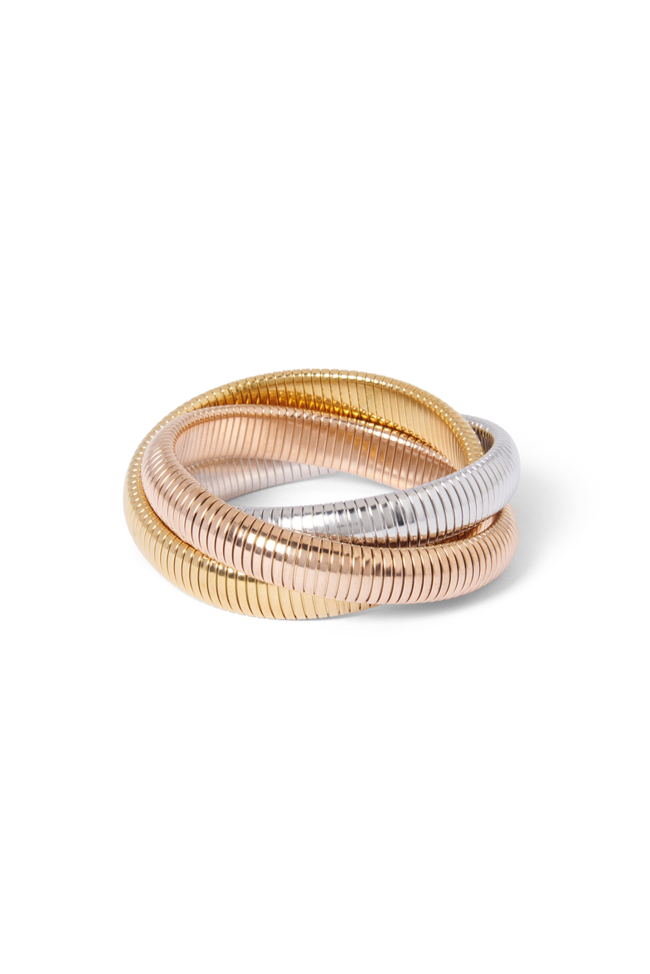 Three Tone Rose Twisted Bangle