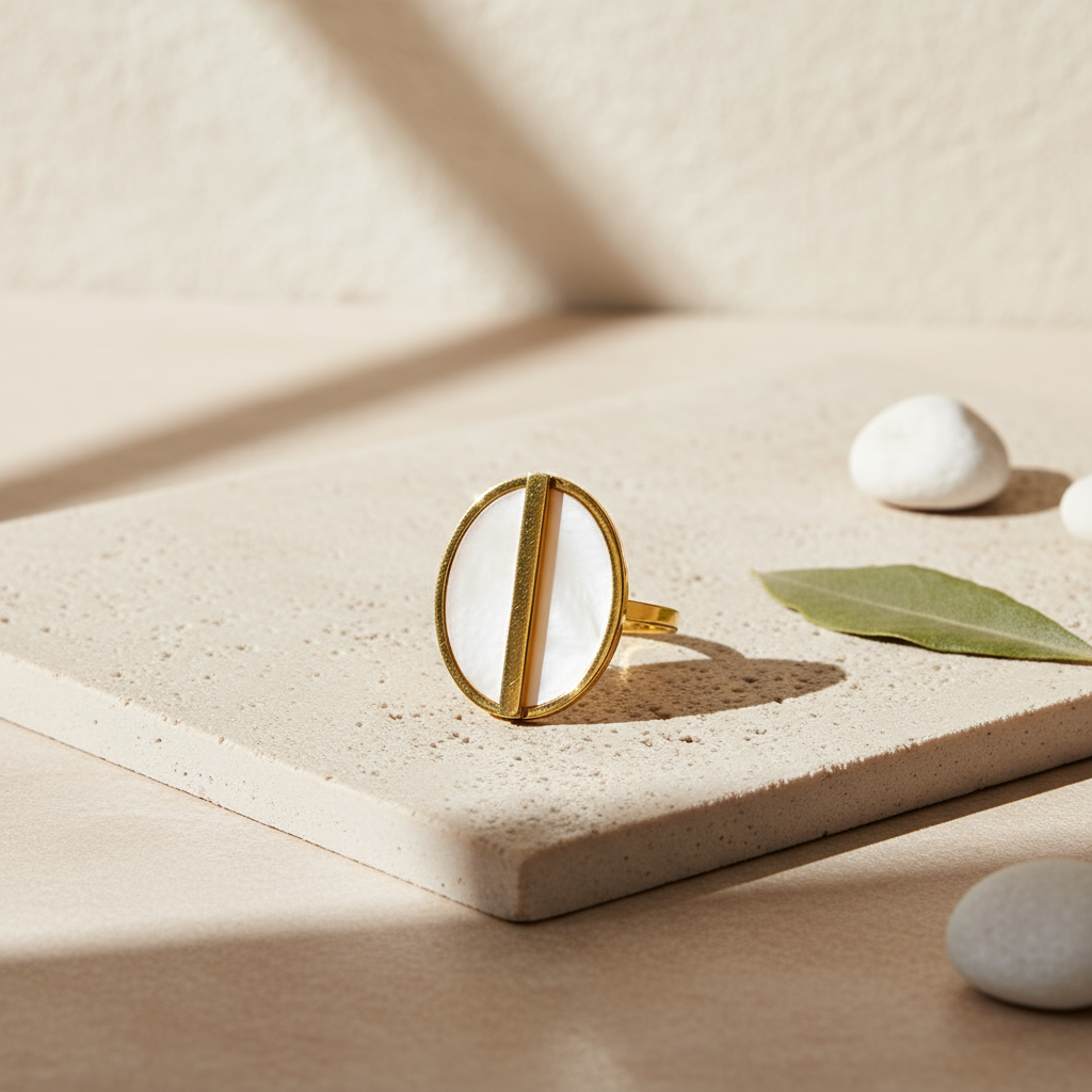 Mother Of Pearl, Framed Oval Ring
