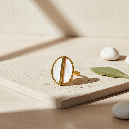 Mother Of Pearl, Framed Oval Ring