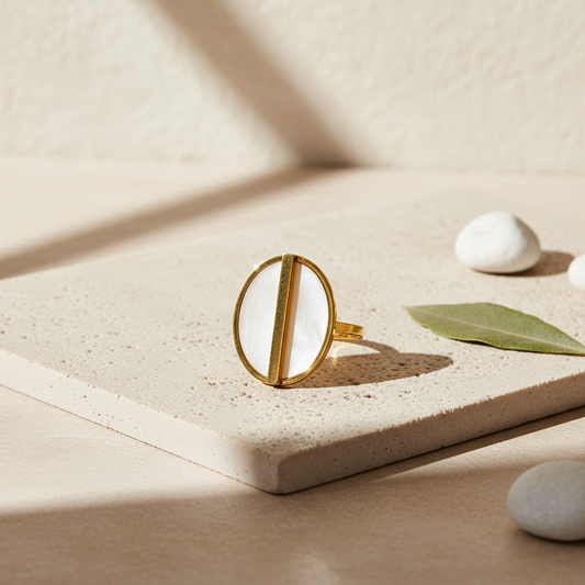 Mother Of Pearl, Framed Oval Ring
