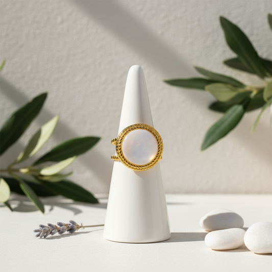 Mother Of Pearl, Framed Round Ring