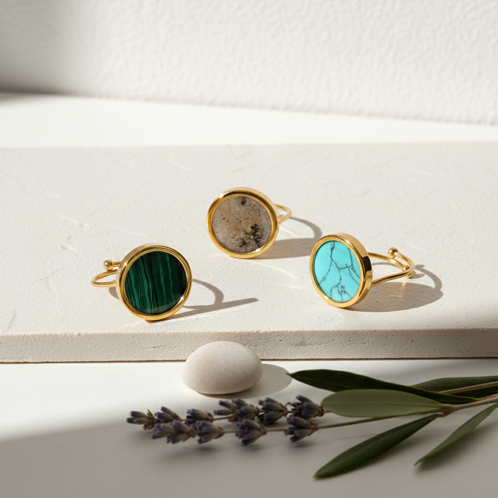 Natural Stones Adjustable Ring