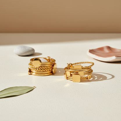 Square & Round Stack Rings