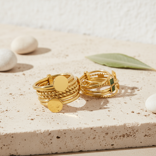 Square & Round Stack Rings