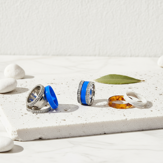 Three Style Exchangeable Bands Ring