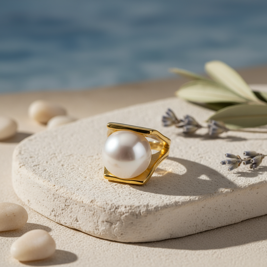 Elevated Pearl ring - gold