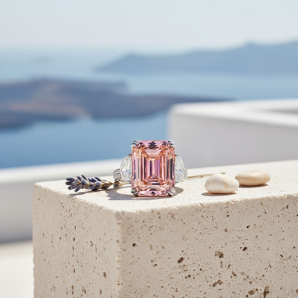 Pink Premium 5A CZ Ring