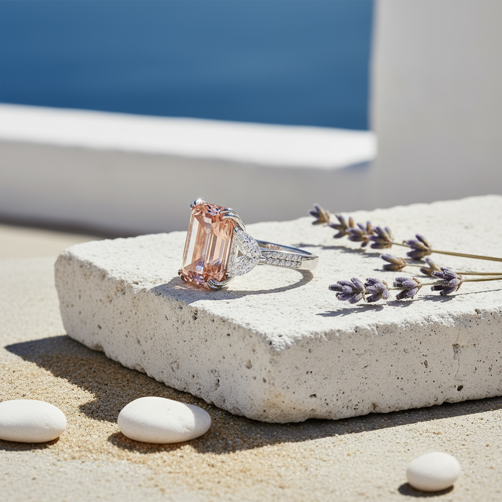 Pink Premium 5A CZ Ring