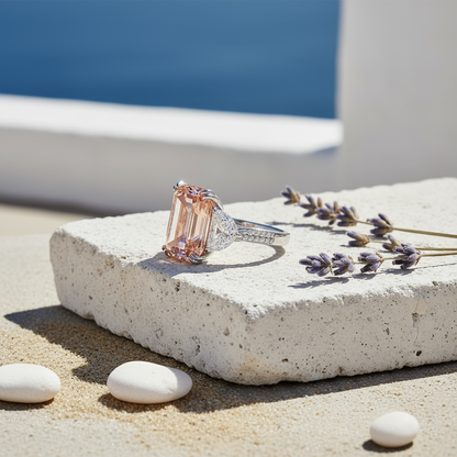 Pink Premium 5A CZ Ring