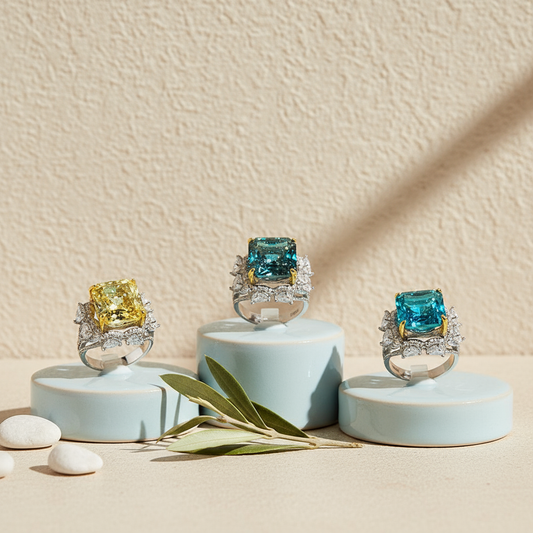 Square Shape, 5A Grade CZ Rings