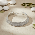 Silver-Plated Rhinestone Choker