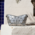Geometric Kizzy Clutch - Silver