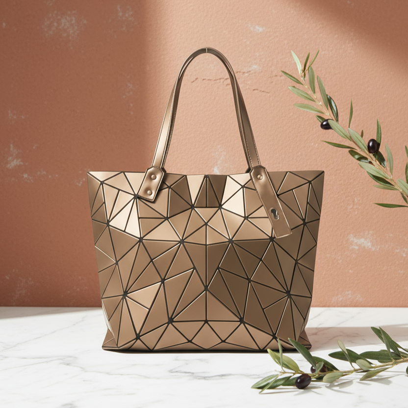 Geometric Kizzy Tote - Bronze