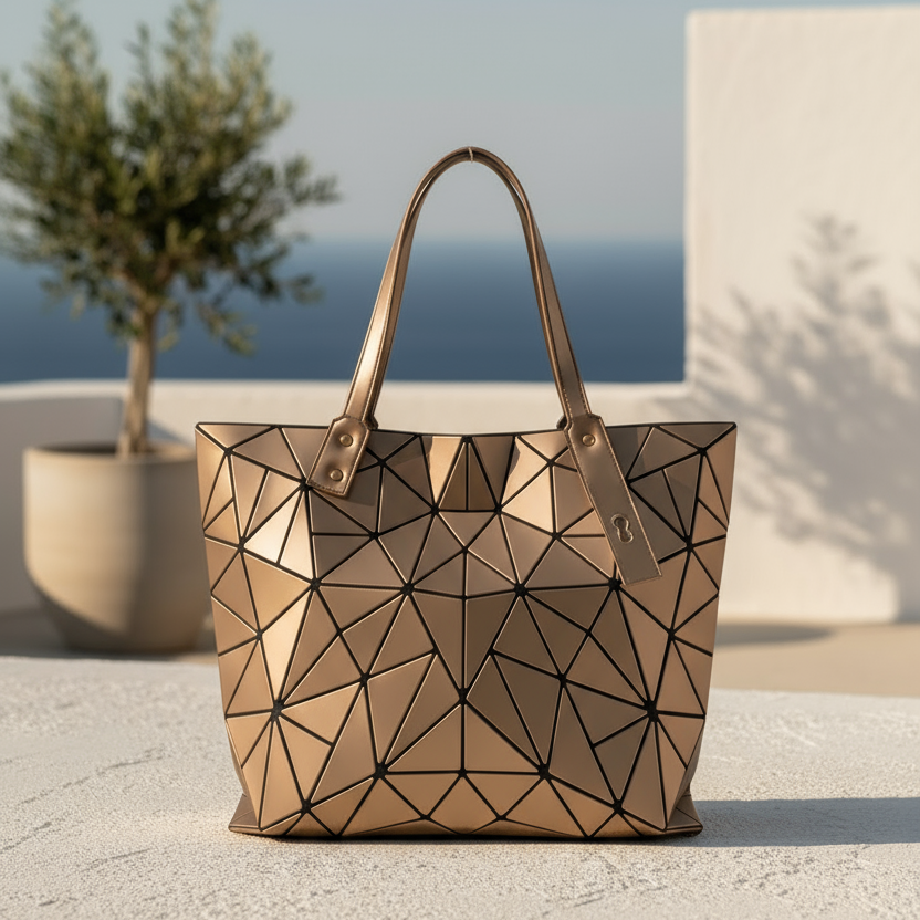 Geometric Kizzy Tote - Bronze