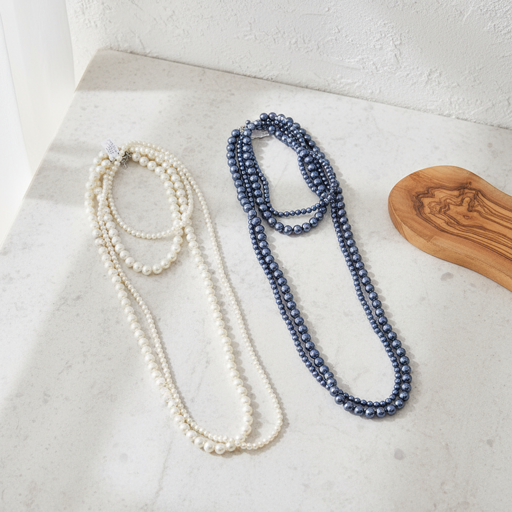 100% Shell Pearl Bead Necklace